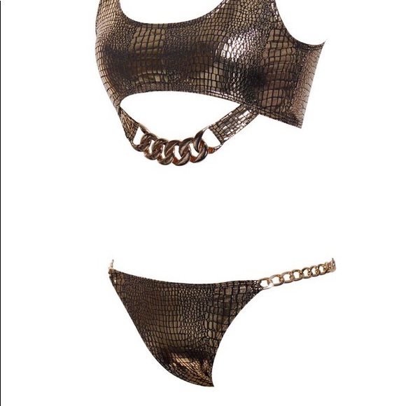 Gold Chain Bikini Set - Picture 2 of 4